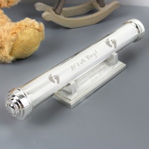 
                            Personalised Its A Boy Silver Plated Certificate Holder