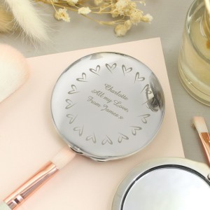 
                            Personalised Small Hearts Compact Mirror