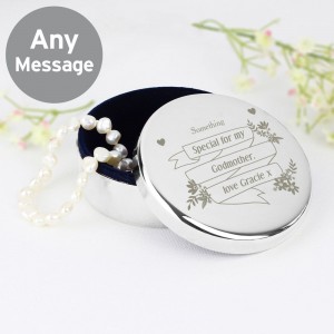
                            Personalised Garden Bloom Round Trinket Box