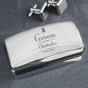 
                            Personalised Decorative Wedding Groom Cufflink Box