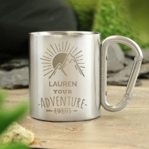 Personalised "Adventure Awaits" Stainless Steel Mug