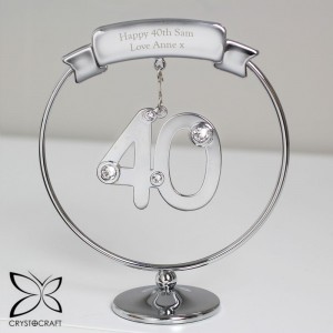 
                            Personalised Crystocraft 40th Celebration Ornament