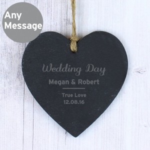 
                            Personalised Classic Slate Heart Decoration
