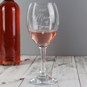 
                            Personalised Maid of Honour Wine Glass