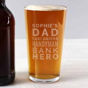 Personalised "Dad Jobs" Pint Glass