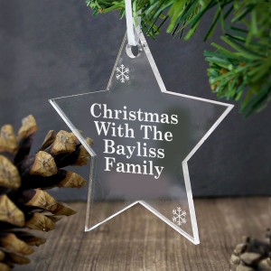 
                            Personalised Acrylic Star Decoration