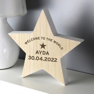
                            Personalised Rustic Wooden Star Decoration