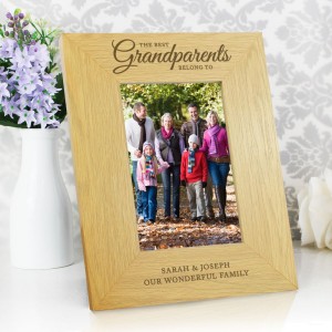 
                            Personalised The Best Grandparents 6x4 Oak Finish Photo Frame