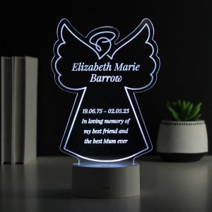
                            Personalised Free Text Angel Memorial Colour Changing LED Light