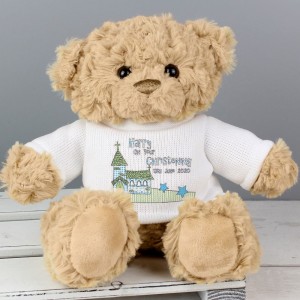 
                            Personalised Blue Church Message Teddy Bear