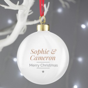 
                            Personalised Classic Gold Star Christmas Bauble