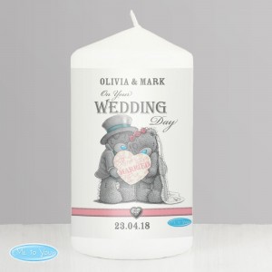 
                            Personalised Me To You Wedding Couple Pillar Candle