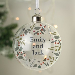 
                            Personalised Festive Christmas Glass Bauble