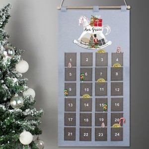 
                            Personalised Rocking Horse Advent Calendar In Silver Grey