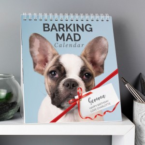 
                            Personalised Barking Mad Dog Desk Calendar