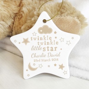 
                            Personalised Twinkle Twinkle Ceramic Star Decoration