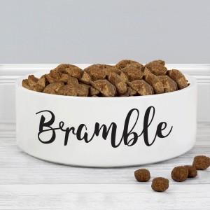 
                        Personalised Any Name 14cm Medium White Pet Bowl