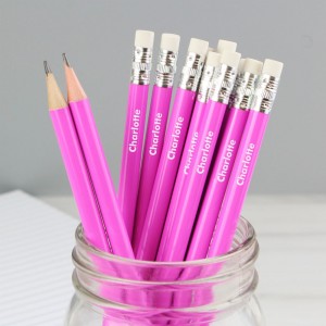 
                            Personalised Name Only Pink Pencils