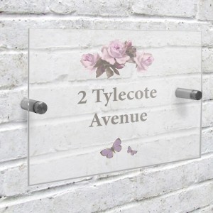 
                            Personalised Vintage Rose Acrylic House Sign