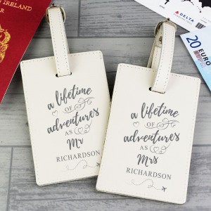 Personalised "Lifetime of Adventures" Couples Luggage Tags