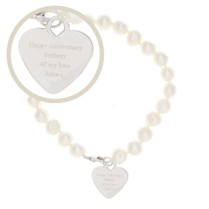 Personalised White Freshwater Pearl Message Bracelet
