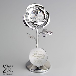 
                            Personalised Forever in Our Hearts Crystocraft Rose Ornament