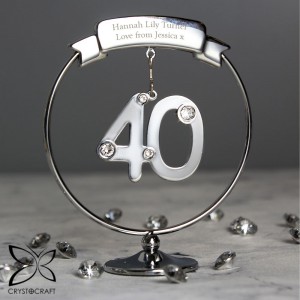 
                            Personalised Crystocraft 40th Celebration Ornament