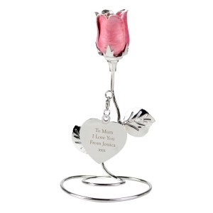 
                            Personalised Free Text Pink Rose Bud Ornament