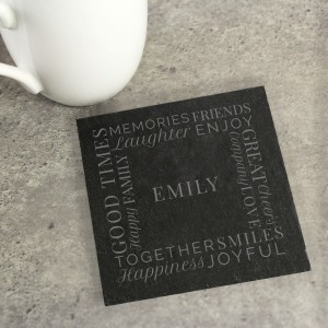 Personalised "Together" Single Slate Coaster