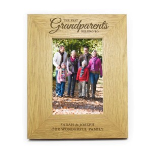 
                            Personalised The Best Grandparents 6x4 Oak Finish Photo Frame