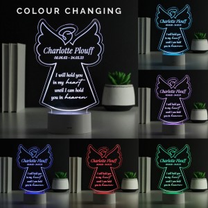 
                            Personalised Angel Memorial Verse Colour Changing LED Light