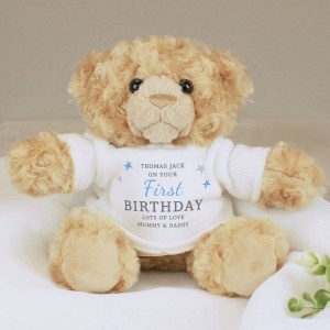 
                            Personalised Boys Free Text Teddy Bear