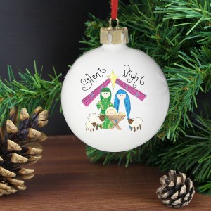 
                            Personalised Nativity Silent Night Bauble