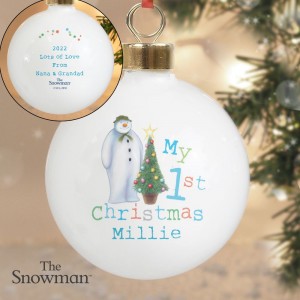 
                            Personalised The Snowman My 1st Christmas Bauble