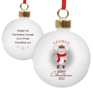 
                            Personalised "1st Christmas" Mouse Bauble