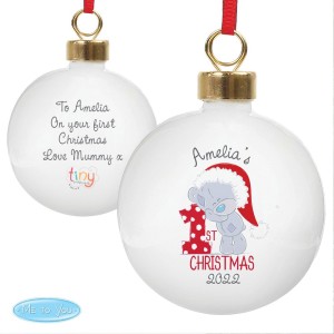 
                            Personalised Tiny Tatty Teddy "My 1st Christmas" Bauble