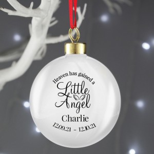 
                            Personalised Little Angel Memorial Bauble
