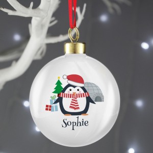 
                            Personalised Christmas Penguin Bauble