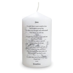 
                            Personalised Godparent Pillar Candle