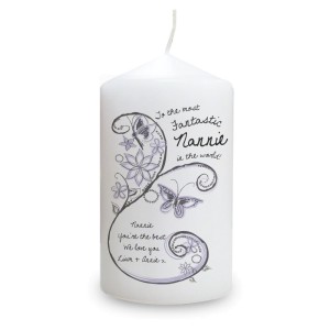
                            Personalised Flower Pattern Pillar Candle