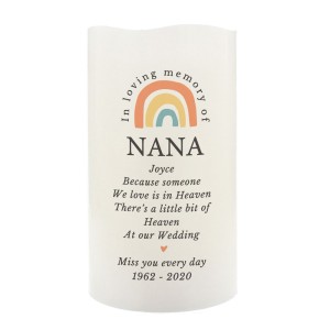 
                            Personalised In Loving Memory Rainbow LED candle