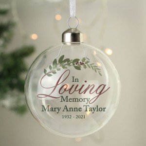 
                            Personalised In Loving Memory Glass Bauble