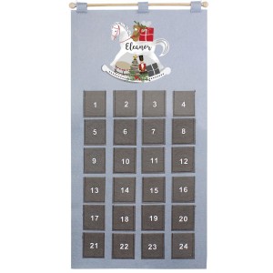 
                            Personalised Rocking Horse Advent Calendar In Silver Grey