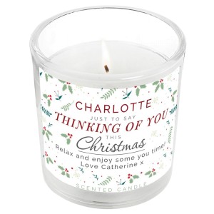 
                            Personalised Thinking of You Christmas Scented Jar Candle