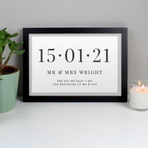
                            Personalised Special Date A4 Black Framed Print