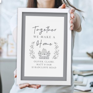 
                            Personalised HOME White A4 Framed Print