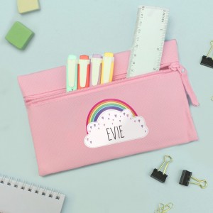 
                            Personalised Rainbow Pink Pencil Case
