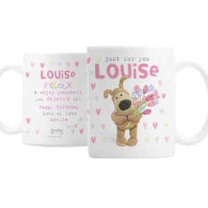
                        Personalised Boofle Birthday Flowers Mug