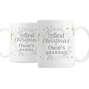 Personalised "On Your First Christmas As" Mug Set