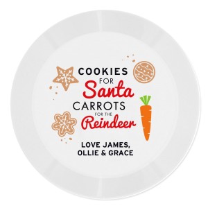 Personalised Cookies for Santa Christmas Eve Plastic Plate